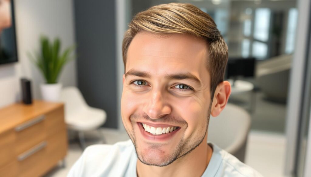 Happy patient after successful Sapphire hair transplant at Mister Hair Clinic in Bangalore Happy patient after successful Sapphire hair transplant at Mister Hair Clinic in Bangalore