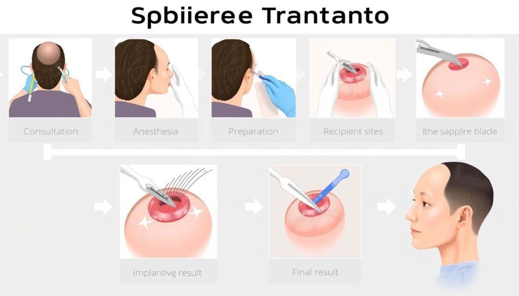 Step-by-step Sapphire hair transplant procedure at Mister Hair Clinic