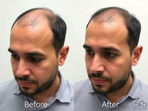 Before and after results of Sapphire hair transplant in Bangalore patient