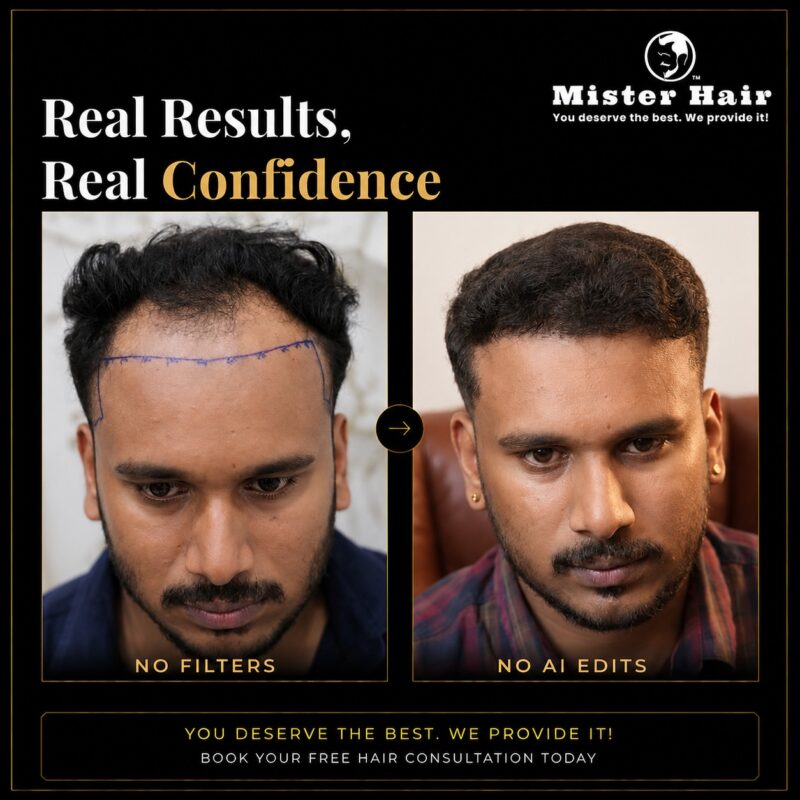 Hair transplant before and after result 1