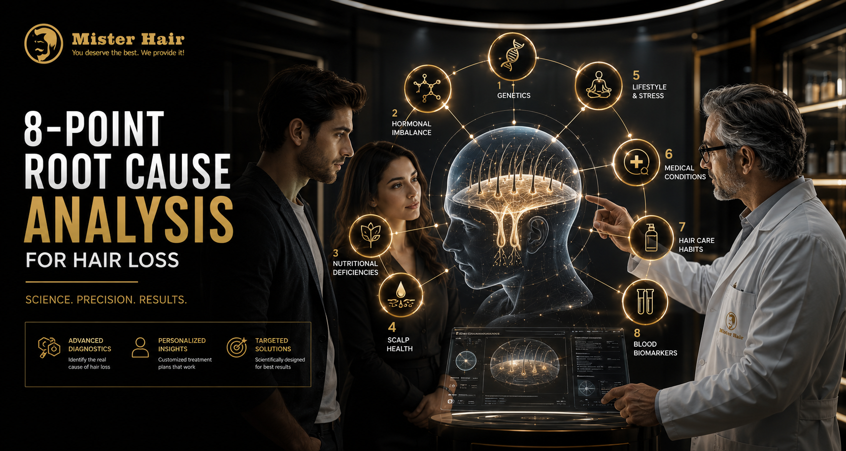 Mister Hair 8-Point Root Cause Analysis for hair loss