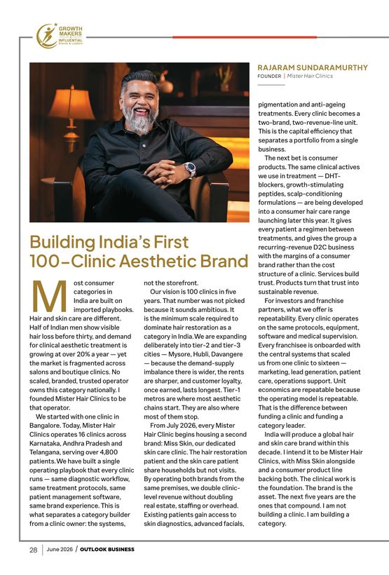 Outlook Business feature — Mister Hair's 100-clinic vision
